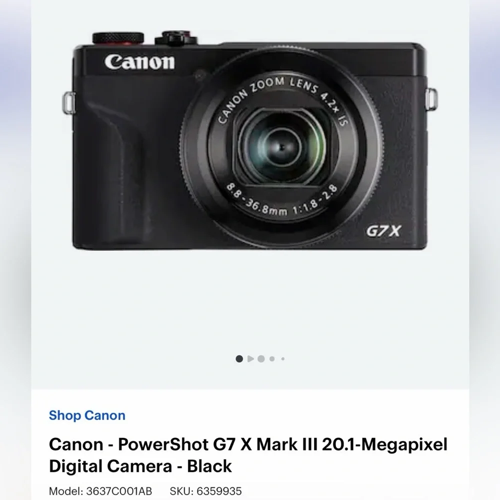 Canon Compact Digital Camera in Black with Built-In Zoom Lens